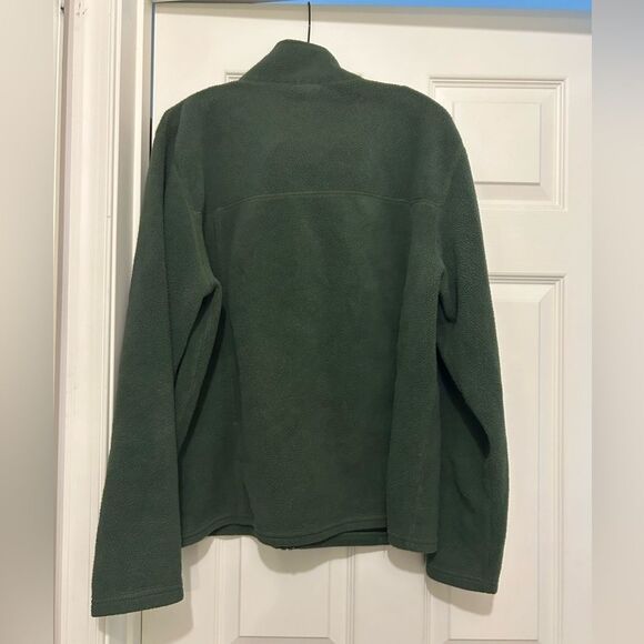 LL Bean mens full Zip Green Fleece Jacket Size L - Picture 3 of 7